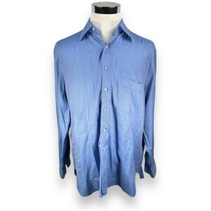 Marol Bologna Dress Shirt‎ Men’s 43 / 17 Blue Cotton Button Up Italy Long Sleeve